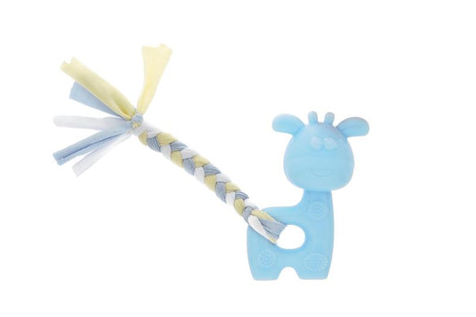 Ferribiella - Gioco Baby Giraffa in Lattice con Coda in Cotone per Cani Cuccioli 9.5 cm
