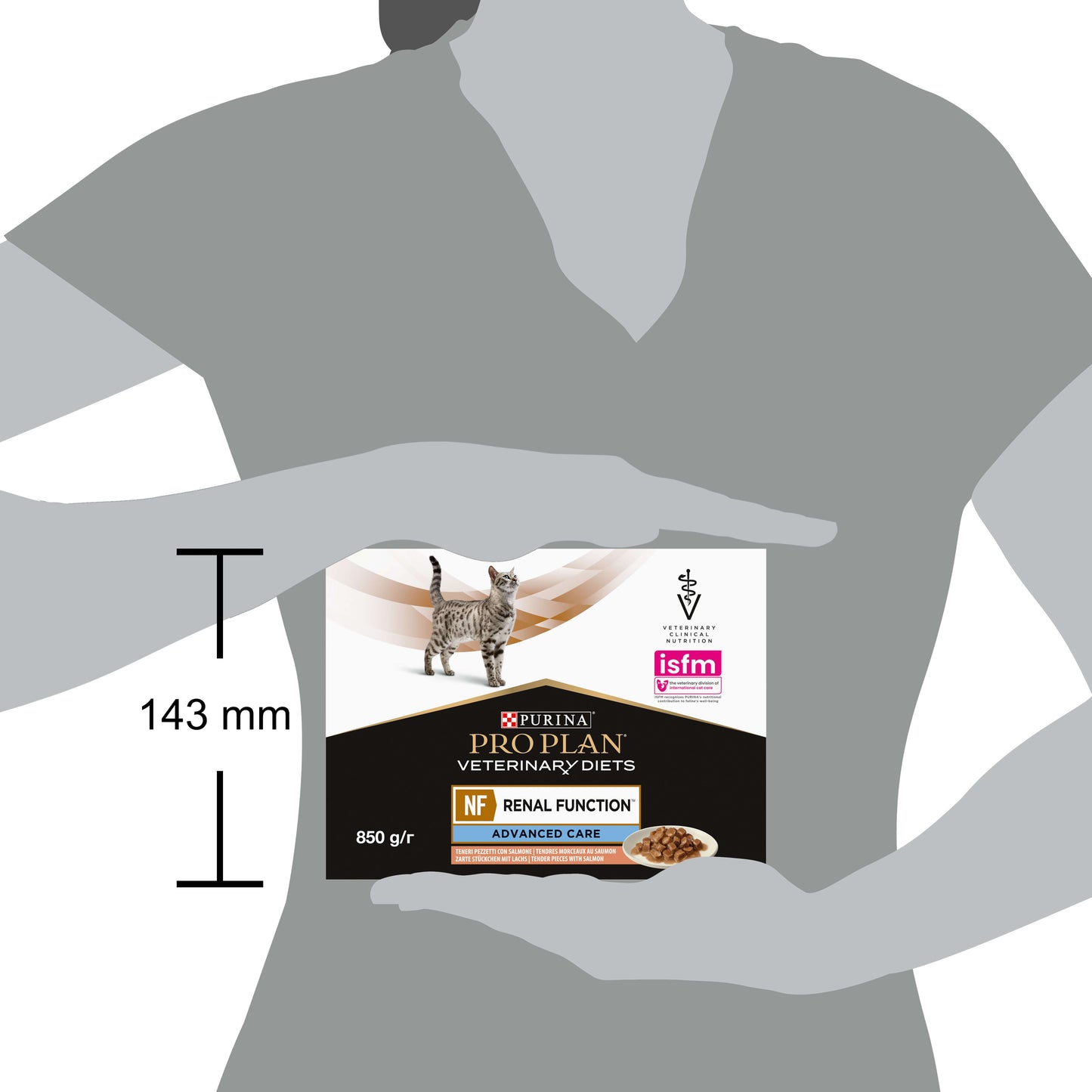 Purina - Buste di Umido al Salmone per Gatti con Patologie Renali Pro Plan Veterinary Diets NF 85g
