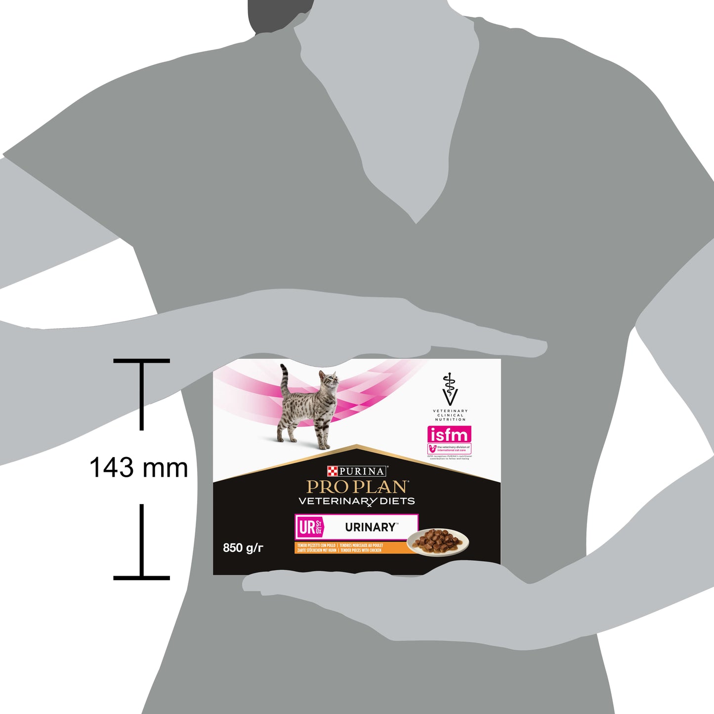 Purina - Buste di Umido al Pollo per Gatti con Patologie alle Vie Urinarie Pro Plan Veterinary Diets 85g