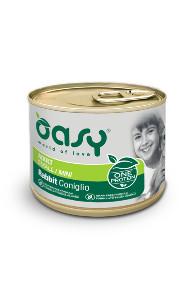 Oasy - Patè One Protein Formula Umido Monoproteico Senza Cereali Grain Free per Cani Adulti Small/Mini 200g
