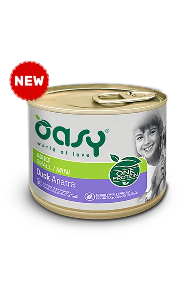 Oasy - Patè One Protein Formula Umido Monoproteico Senza Cereali Grain Free per Cani Adulti Small/Mini 200g