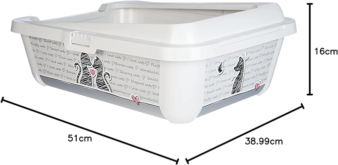 Moderna - Vassoio Hercules con Coperchio Cats In Love Lettiera per Gatti