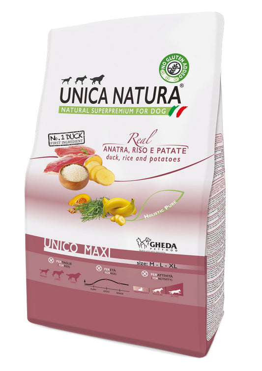 Gheda - Unico Real Crocchette per Cani Adulti Maxi Unica Natura 12 Kg