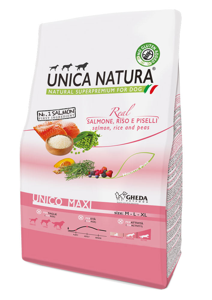 Gheda - Unico Real Crocchette per Cani Adulti Maxi Unica Natura 12 Kg