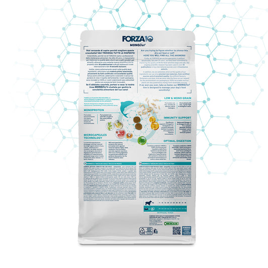 Forza10 - Crocchette Diet Pesce per Cani di Media e Grande Taglia Mono Diet Medium 12 Kg