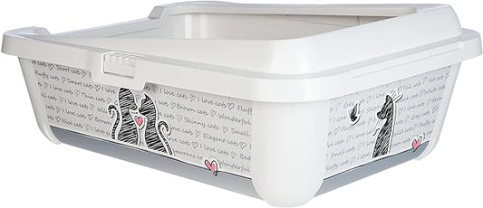 Moderna - Vassoio Hercules con Coperchio Cats In Love Lettiera per Gatti