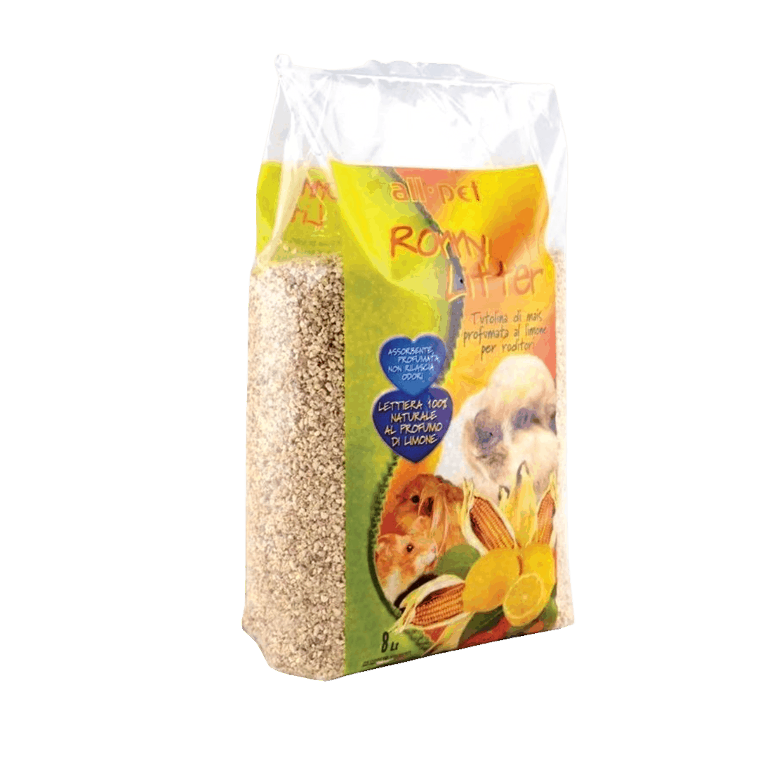 AllPet - Tutolo di Mais Profumato al Limone Ronny Litter 8L