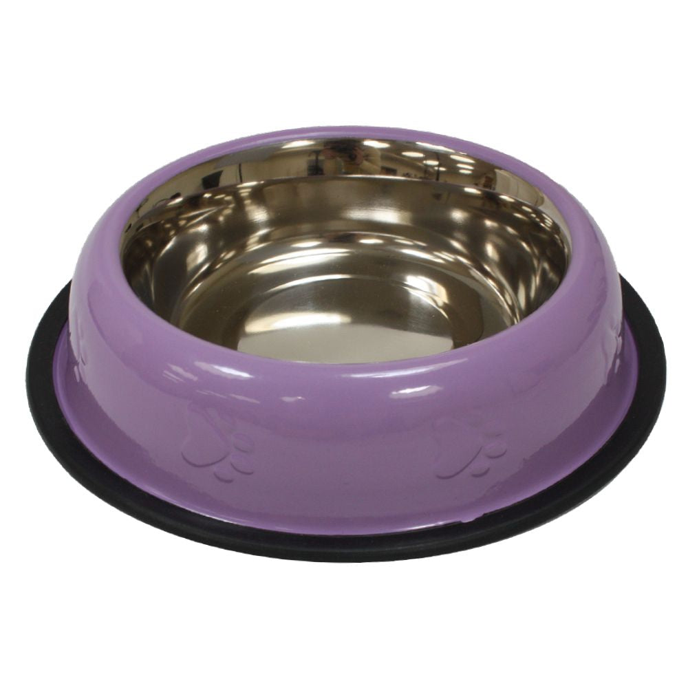 Croci - Ciotola per Cani e Gatti in Acciaio e Gomma Antiscivolo Color per Animali Domestici