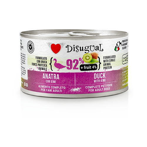 Disugual - Lattina Umido Paté per Cani Adulti 92% Carne 4% Frutta +Fruit 150gr