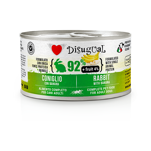 Disugual - Lattina Umido Paté per Cani Adulti 92% Carne 4% Frutta +Fruit 150gr