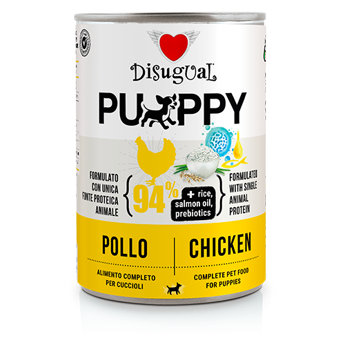 Disugual Paté Cani Cuccioli 94% Umido Monoproteico Puppy Lattina 400g