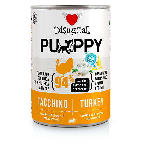 Disugual Paté Cani Cuccioli 94% Umido Monoproteico Puppy Lattina 400g
