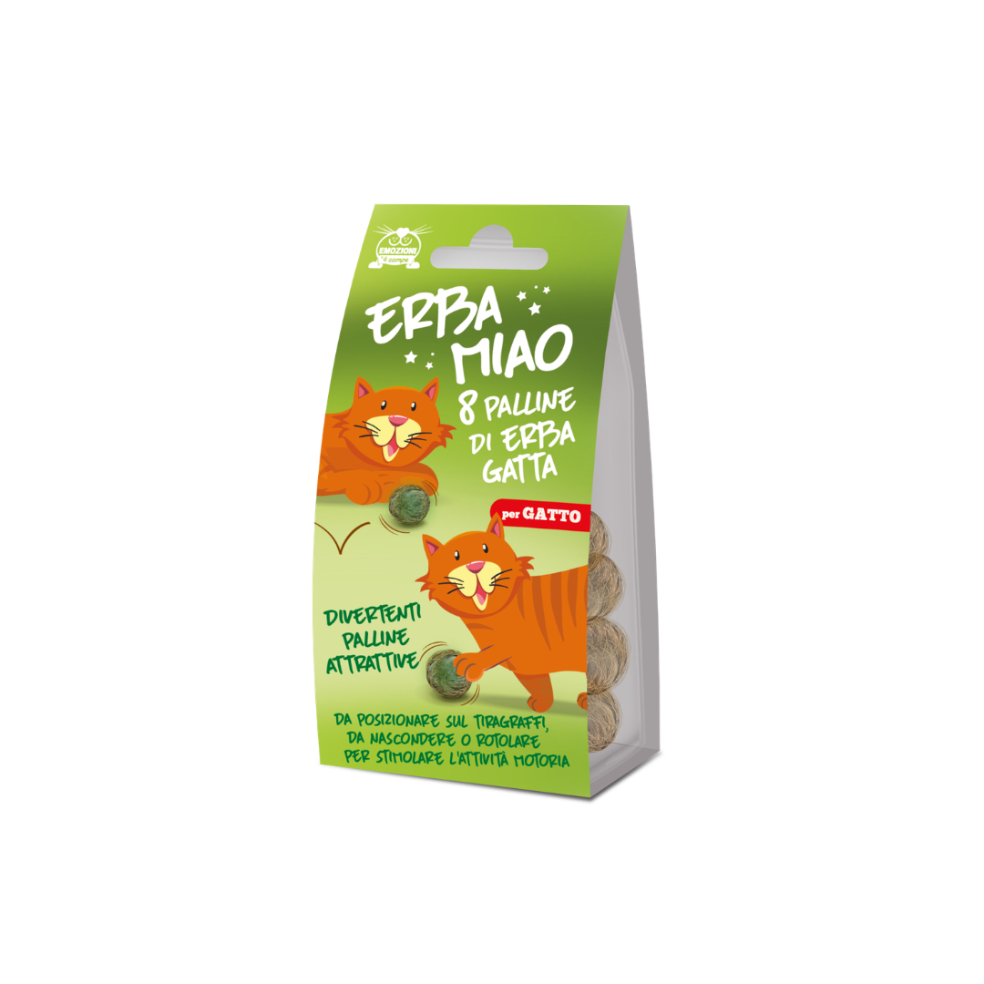 palline erba gatta, erba gatta per gatto, gioco naturale gatto, snack erba gatta gatto, stimolante naturale gatto