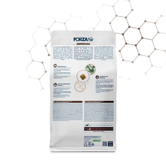 Forza 10 crocchette cane, Forza10 Intestinal Colon Fase 1, crocchette cane disturbi intestinali, cibo dietetico colon cane, Forza10 Active Vet Diet, crocchette agnello cane intestino sensibile