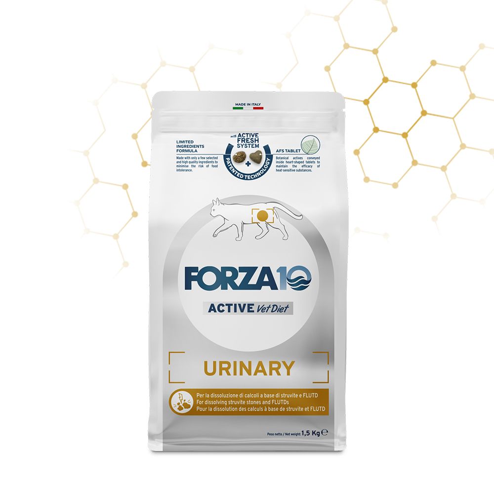 Forza10 Urinary Active gatto, crocchette gatto struvite, cibo urinario gatto Forza10, dieta veterinaria vie urinarie gatto, calcoli urinari gatto