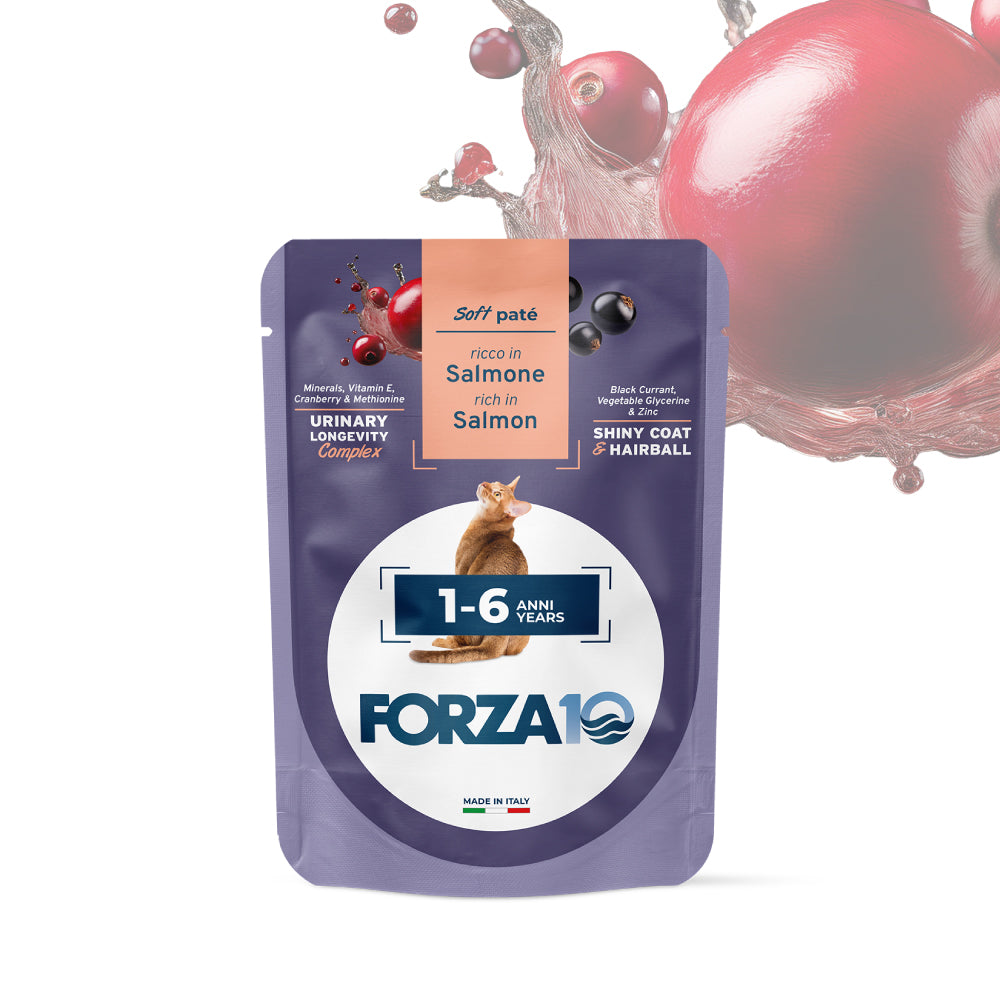 Forza10 Botanic Urinary Longevity, Soft Paté gatto Urinary Forza10 80g, Alimento umido vie urinarie gatto adulto, Forza10 Botanic Cat Urinary complesso botanico, Paté urinary gatto limite intolleranze, Cibo umido gatto con cranberry e metionina