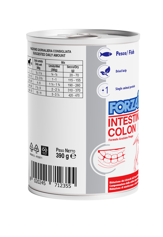 Forza10 Intestinal Colon 390g, Cibo umido per cani con problemi intestinali, Alimento dietetico per cani disturbi intestinali, Forza10 umido intestinale cane, Cibo per cani con colon irritabile, Dieta veterinaria intestinale cane, Forza10 cane disturbi digestivi, Mangime per cani con problemi di digestione, Cibo umido veterinario per cani adulti, Forza10 Intestinal Colon cane