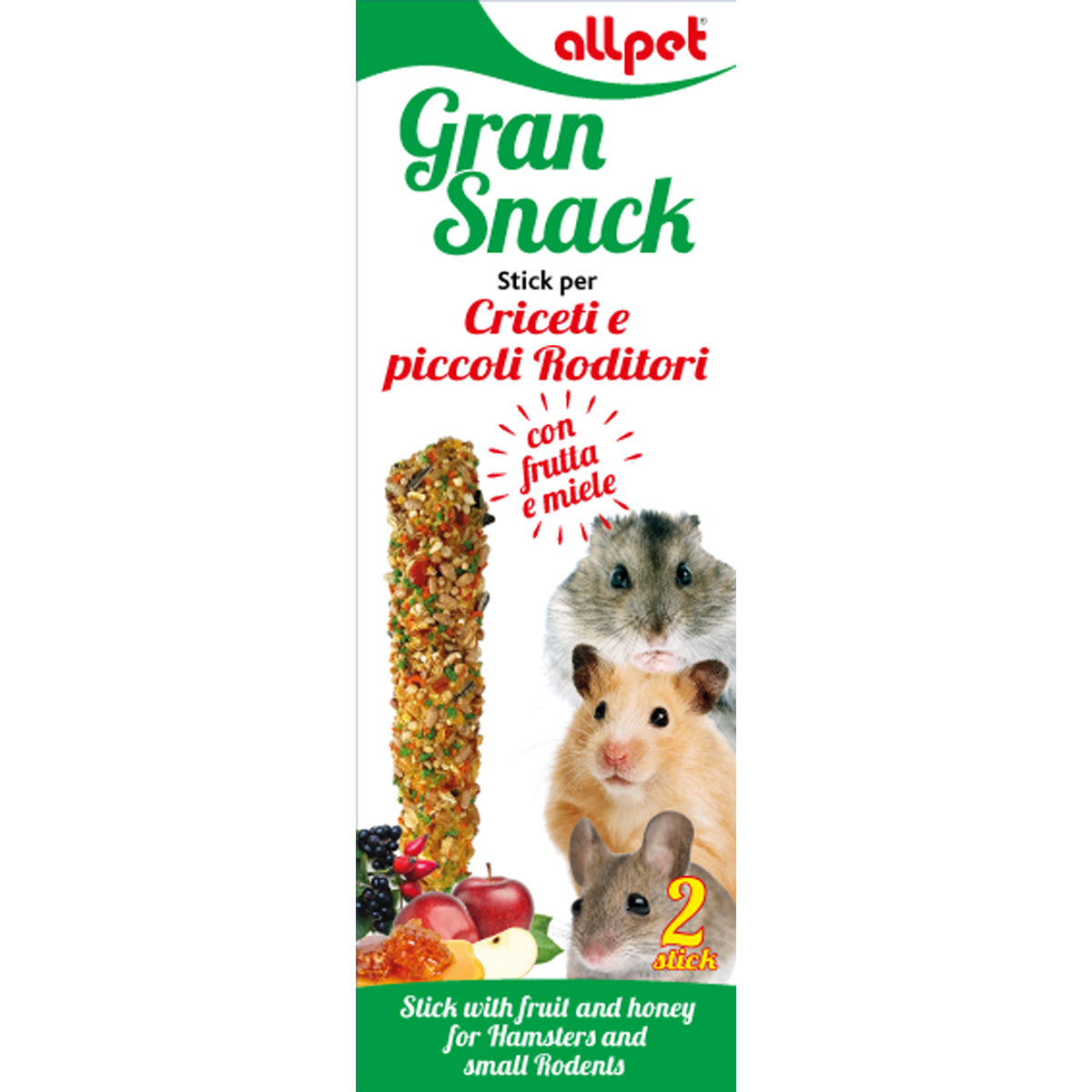 AllPet - Stick per Criceti e Conigli Gran Snack Roditori Stick 110g