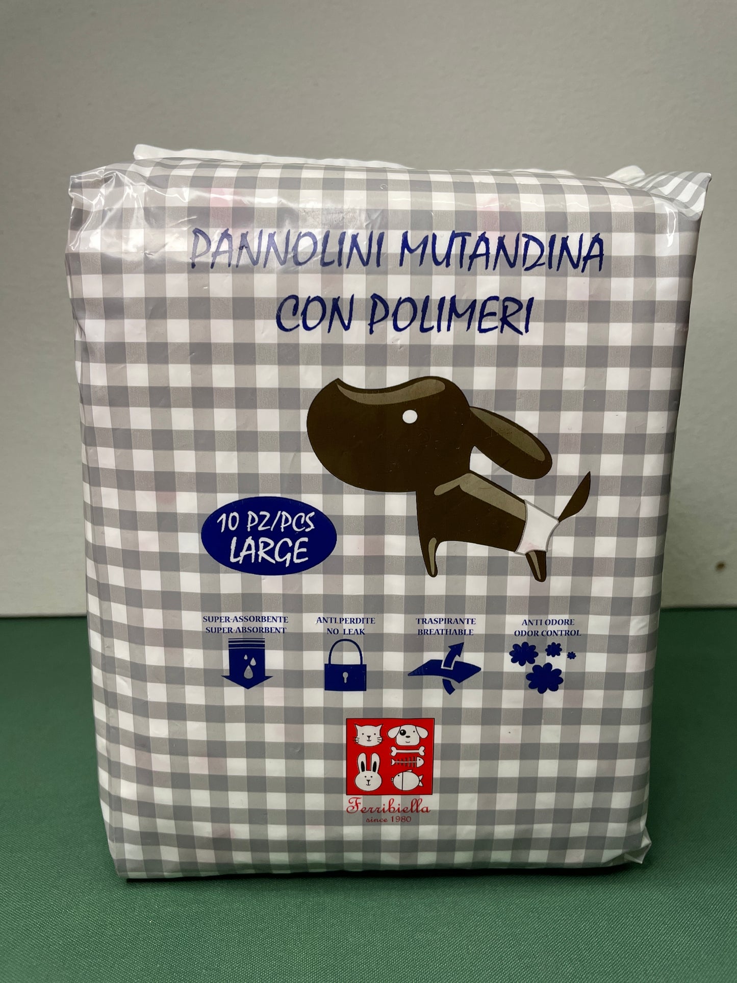 Ferribiella - Pannolini a mutandina con Polimeri Attivi ANTI ODORE per cani 10pz