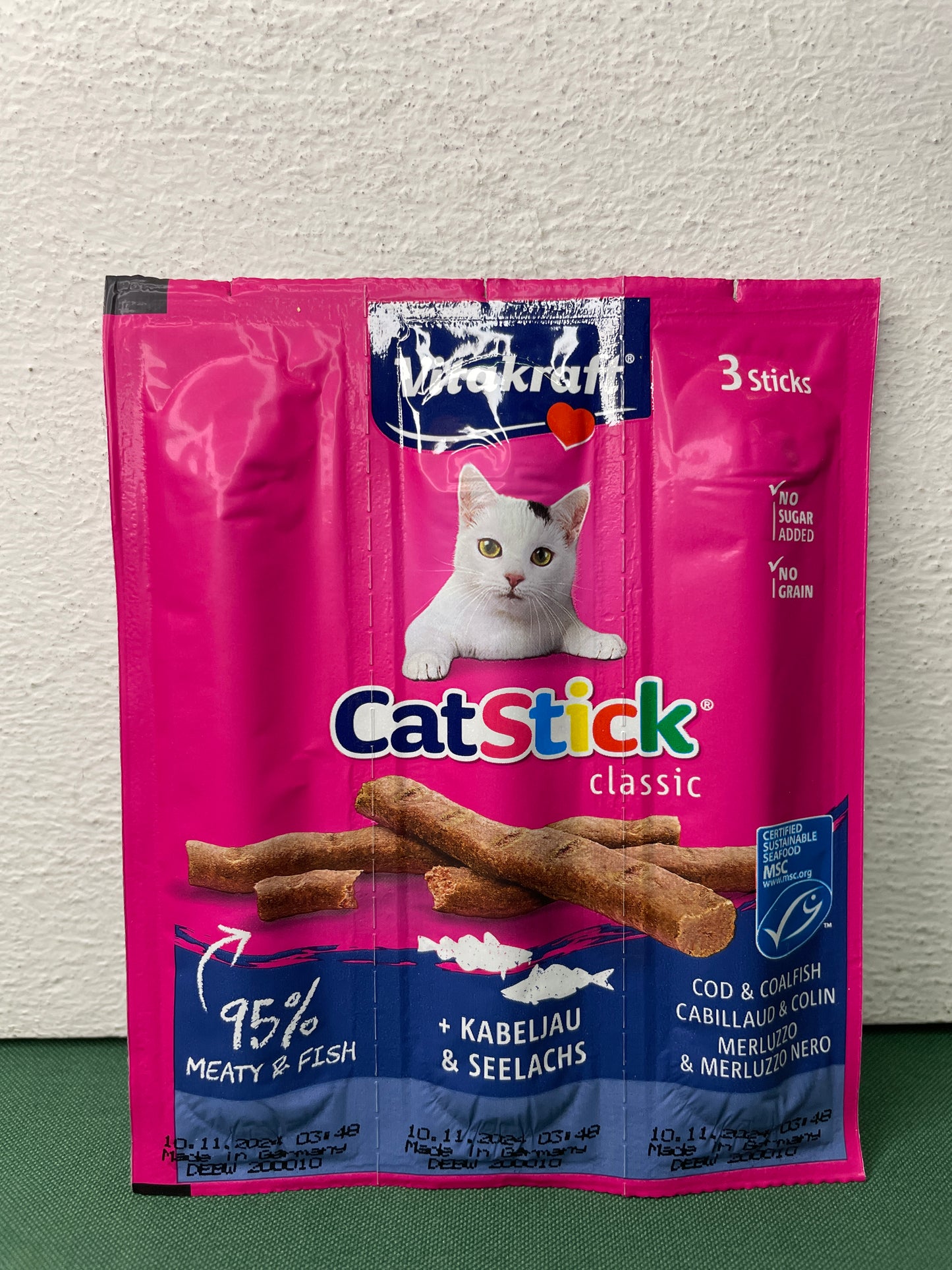 Vitakraft - Snack per Gatto Senza Zucchero Cat Stick Classic 3x6g