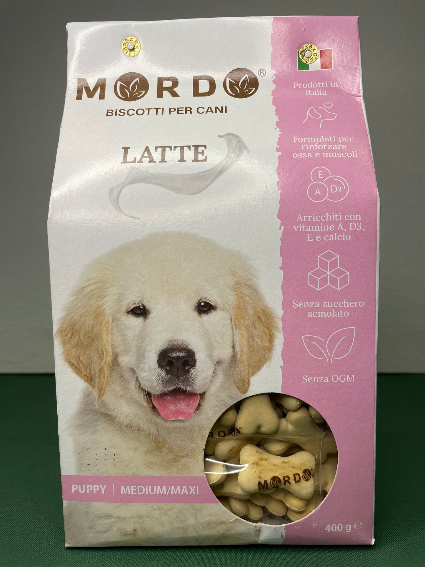 Mordo - Biscotti al Latte per Cani Cuccioli di Media e Grossa taglia 400g Puppy