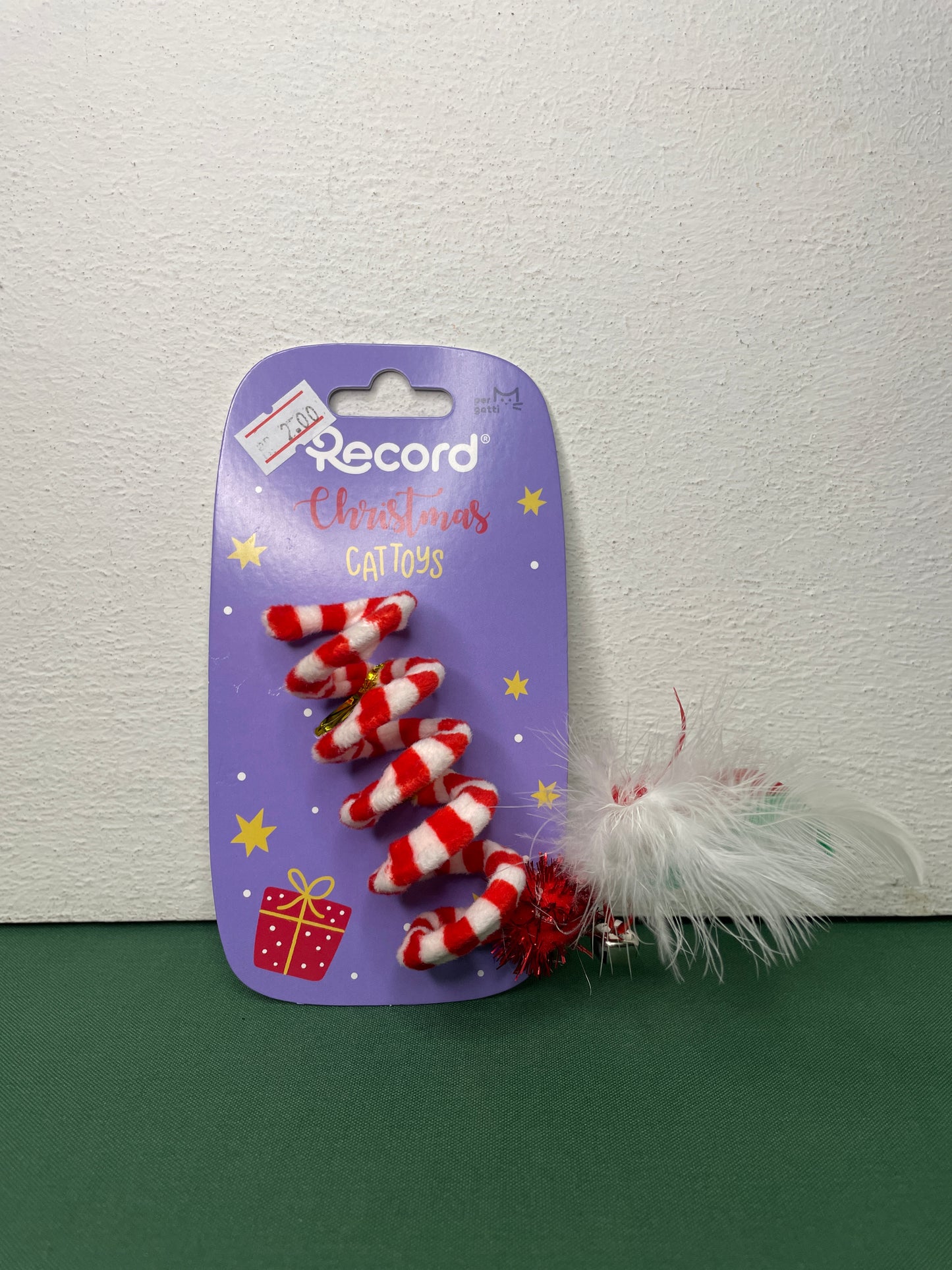 Record - Molla con Sonaglio e Piume Gioco Natalizio per Gatti