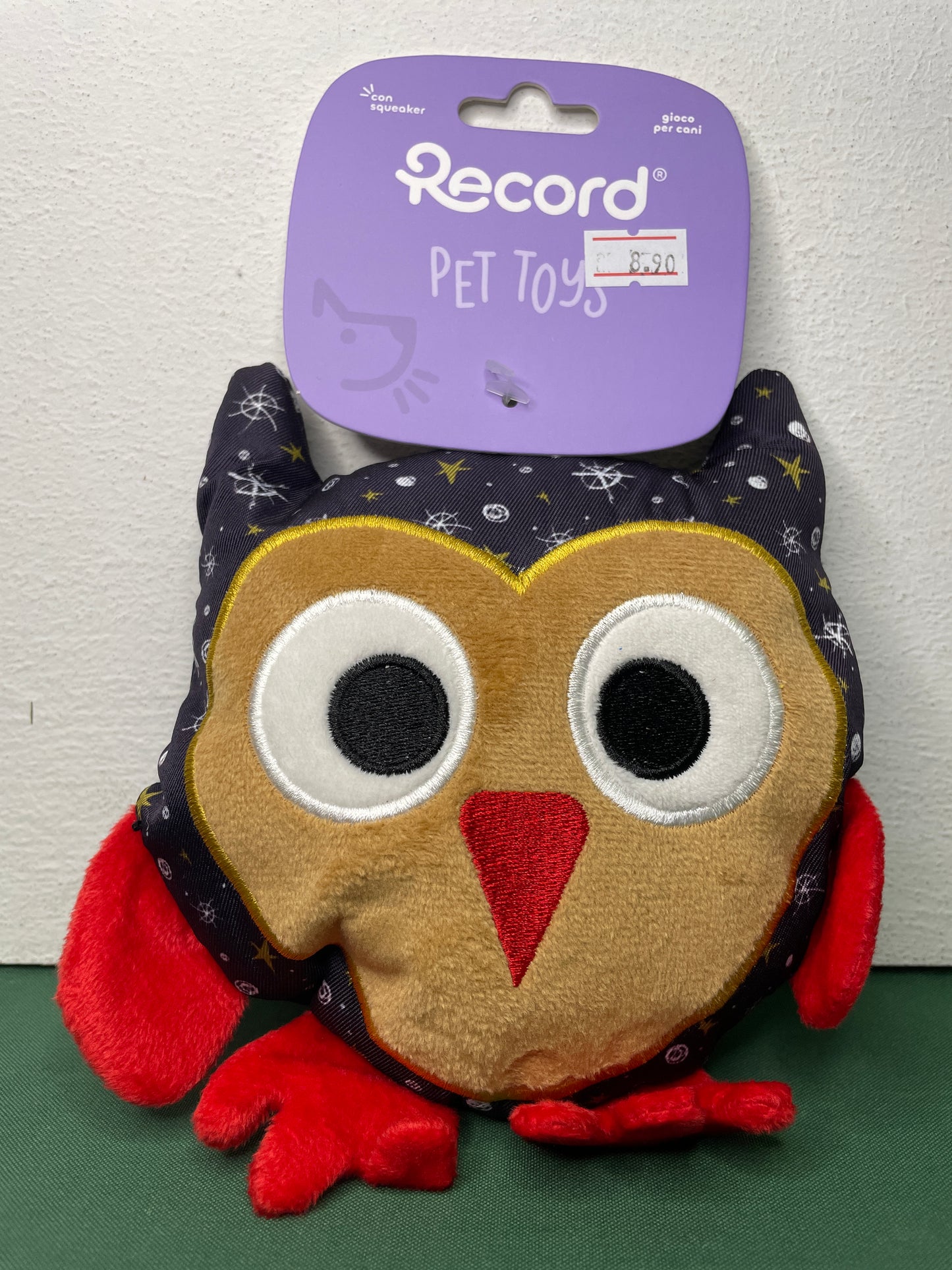 Record - Gioco Natalizio in Peluches per Cani con Squaker Gufo in Poliestere