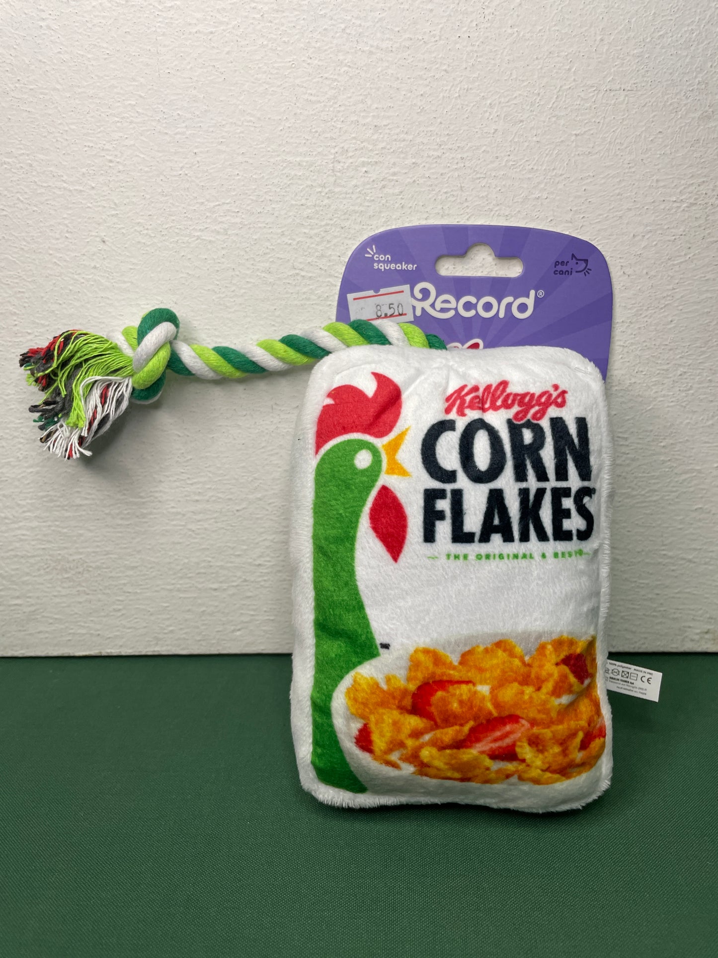 Record - Gioco in Peluche Imbottito per Cani con Corda e Squaker Cereali Kellog's