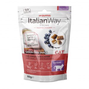 ItalianWay - Snack Fagottini Croccanti Grain Free per Gatti Pillows Senza Cereali 60g