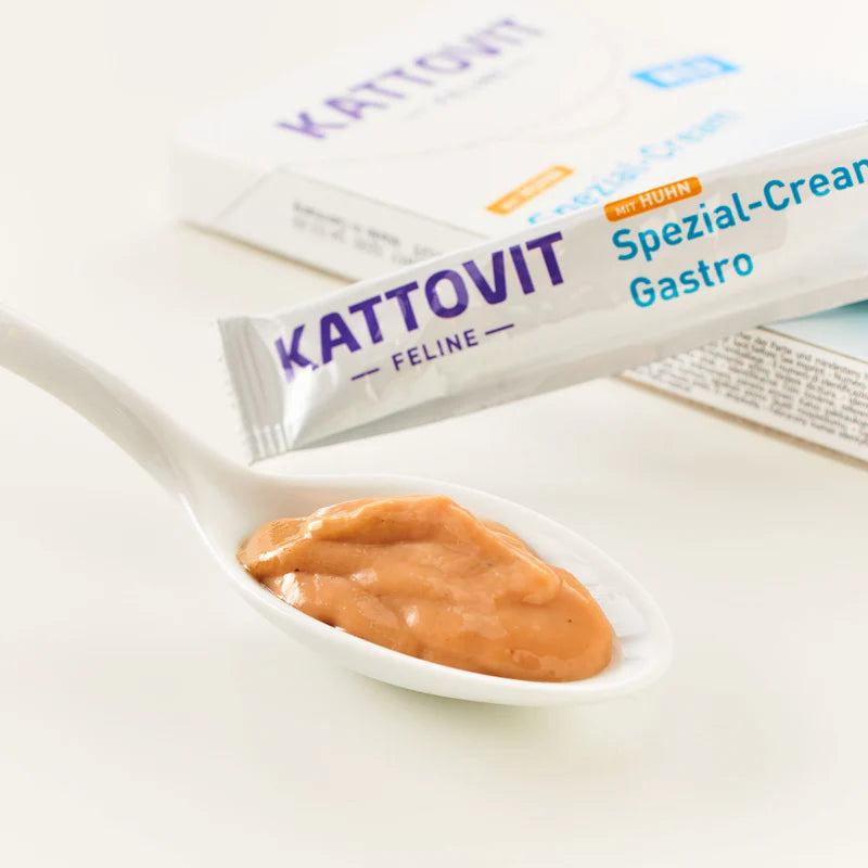 Kattovit Gastro Cream, snack cremoso per gatti, snack digestivo gatto, crema gastrointestinale gatti, stick crema Kattovit, snack funzionale gatto digestione