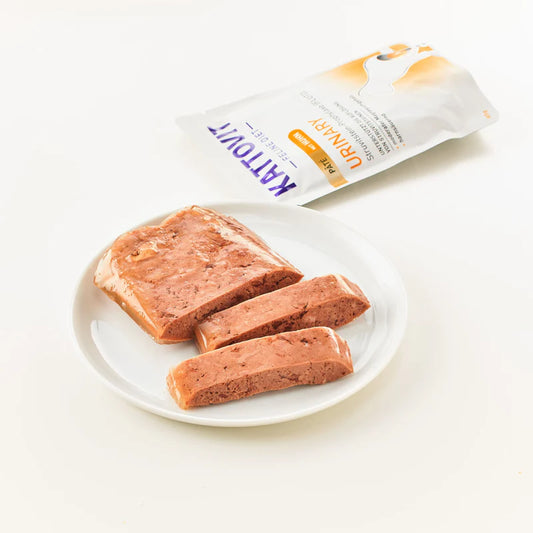 cibo dietetico gatto struvite, umido urinary gatto pollo, Kattovit Paté Urinary pollo, alimento prescritto cat urinary, pH urinario gatto dieta