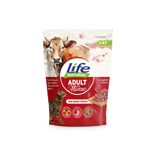 Life Natural Adult, crocchette per gatti adulti, cibo secco gatto, alimento completo gatto adulto, crocchette equilibrate gatti, Life Natural 800g