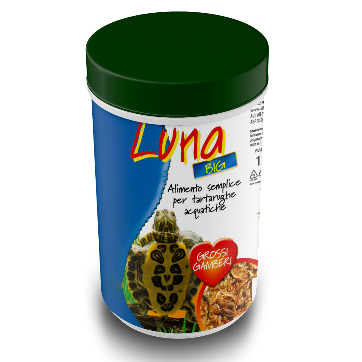 mangime per tartarughe d'acqua, snack tartarughe d’acqua, gamberetti essiccati per tartarughe, cibo naturale per rettili acquatici, AllPet Luna Big, alimento proteico per tartarughe, integratore naturale tartarughe acquatiche