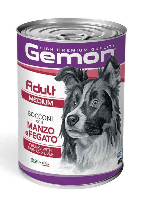 Gemon - Lattina di Umido in Bocconi per Cani Adulti High Premium Quality Adult Medium 400g