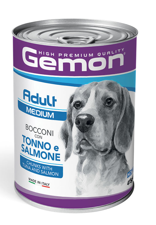 Gemon - Lattina di Umido in Bocconi per Cani Adulti High Premium Quality Adult Medium 400g