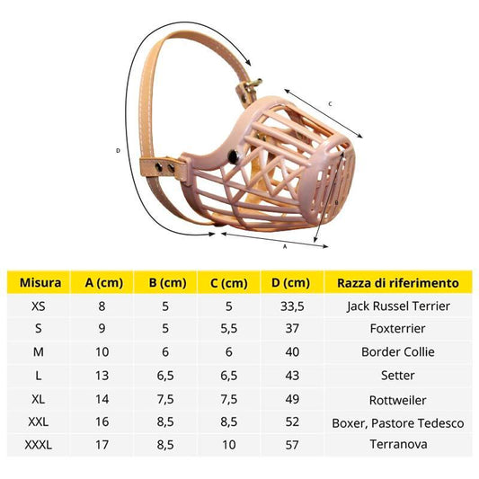 Croci - Museruola in Palstica con Cinturino in Pelle per Cani Lupo