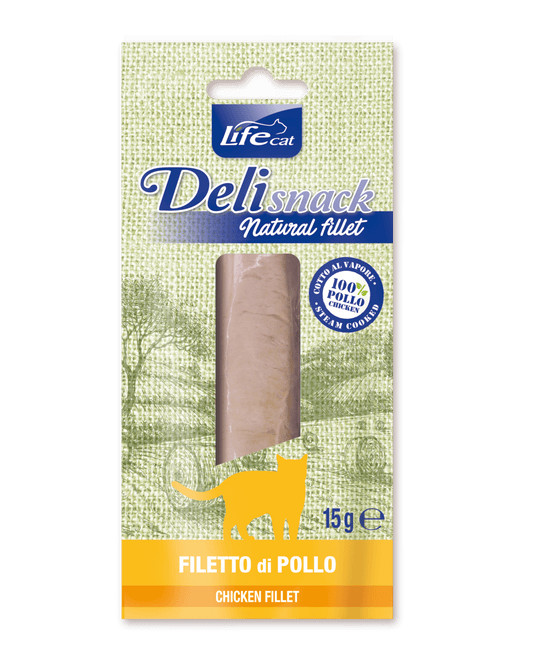 Life - Filetto di Carne Bollito al Vapore Snack per Gatti Adulti 15g