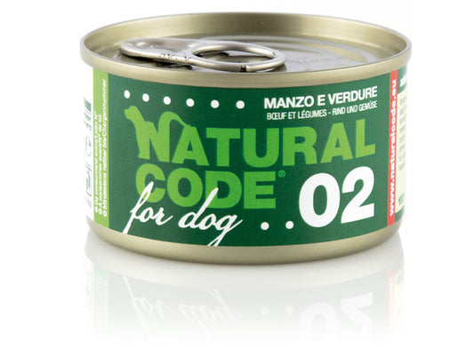 Natural Code umido completo cane 90g, Umido cane Natural Code, Umido ad alta proteina cane adulto, Cibo umido grain free cane, Alimento completo cane senza glutine, Natural Code ricetta monoproteica
