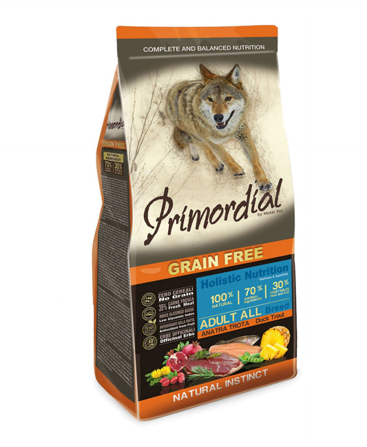 Primordial - Crocchette di Alta Qualità Senza Cereali per Cani ADULTI Grain Free 12 Kg