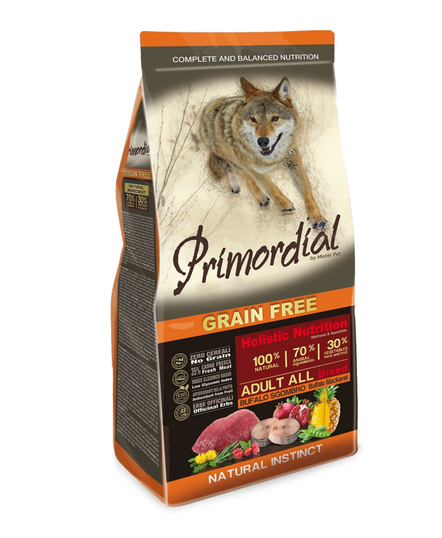 Primordial - Crocchette di Alta Qualità Senza Cereali per Cani ADULTI Grain Free 2 Kg