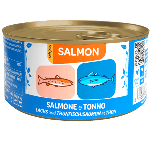 We Nature - Lattina di Umido con Salmone Naturale Fatto a Mano in Jelly per Gatti Adulti 85g
