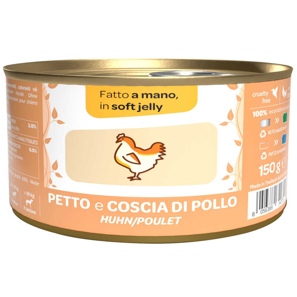 We Nature - Lattina di Umido Naturale in Gelatina Morbida per Cani Adulti 150gr