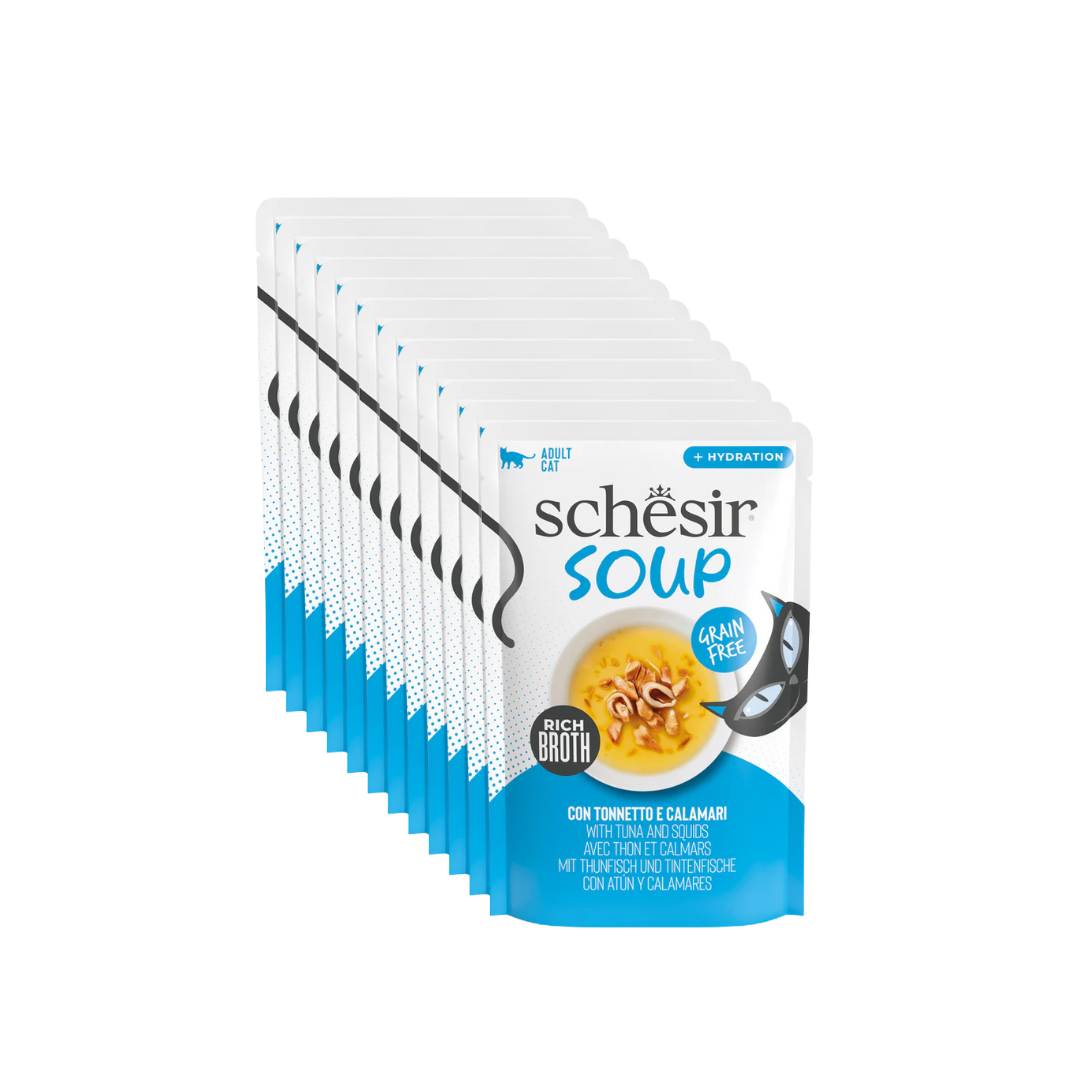 zuppa gatti senza cereali, Schesir Soup umido gatti brodo, snack idratante gatti grain free, zuppa complementare per gatti adulti, Schesir zuppa naturale gatti