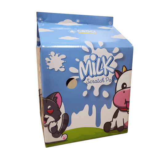 Croci - Tirafraffi Doppio a forma di Casetta del Latte per Gatti con Erba Gatta