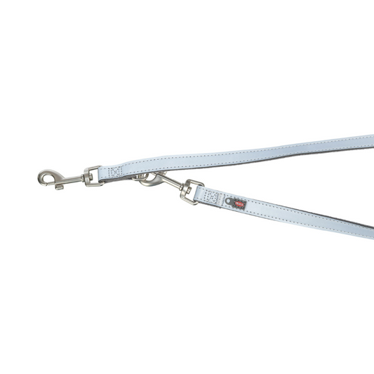 guinzaglio riflettente cane Trixie, guinzaglio addestramento Reflect, Silver Reflect leash regolabile, guinzaglio visibilità notturna cane, Reflect Training Leash 2m, guinzaglio S-M riflettente nylon