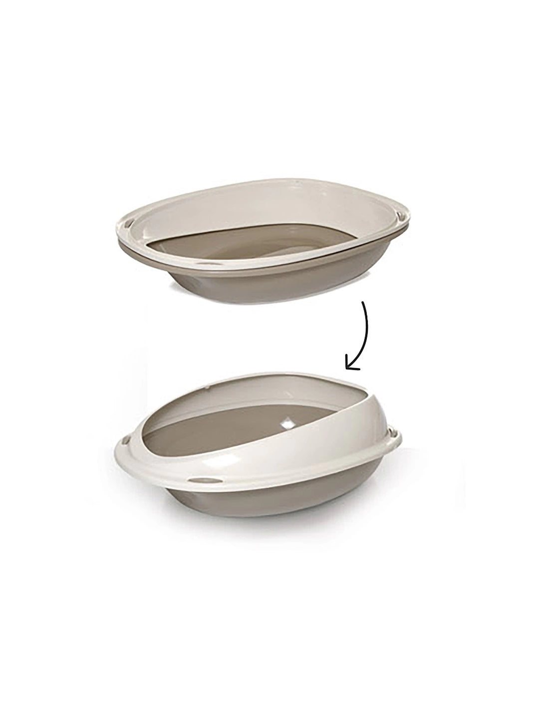 Record - Bacinella con Bordo Rimovibile Lettiera Aperta per Gatti