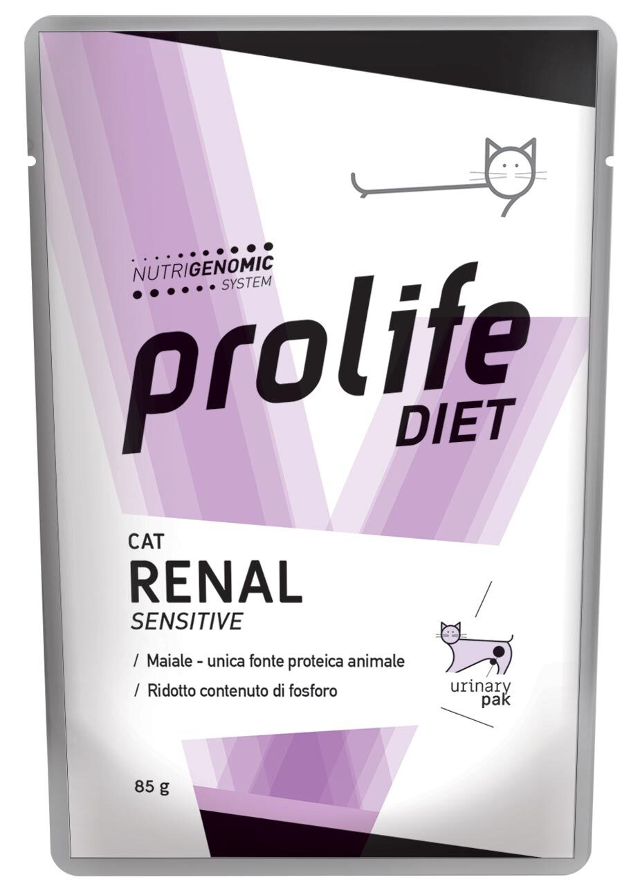 Prolife - Buste Renal Sensitive Diet Umido al Maiale Monoproteico per Gatti 85g