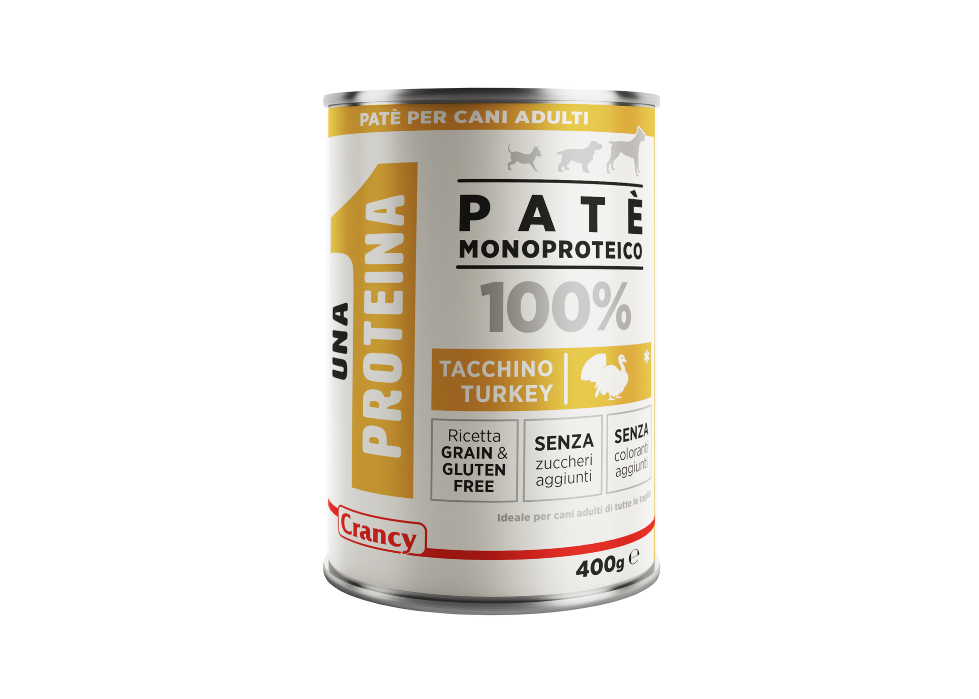 patè monoproteico cane, umido monoproteico cane, Crancy 1 Proteina umido cane, umido grain free cane maiale, cibo completo cane sensibile, alimentazione cane senza cereali