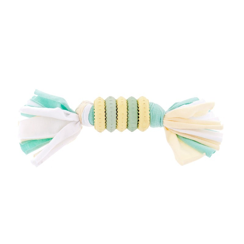 Ferribiella - Gioco Baby con Anelli in Gomma e Cotone per Cani Cuccioli 24 cm