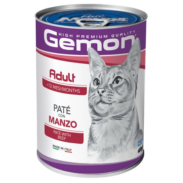 Gemon - Manzo Adult Lattina di Umido per Gatti Adulti 400g